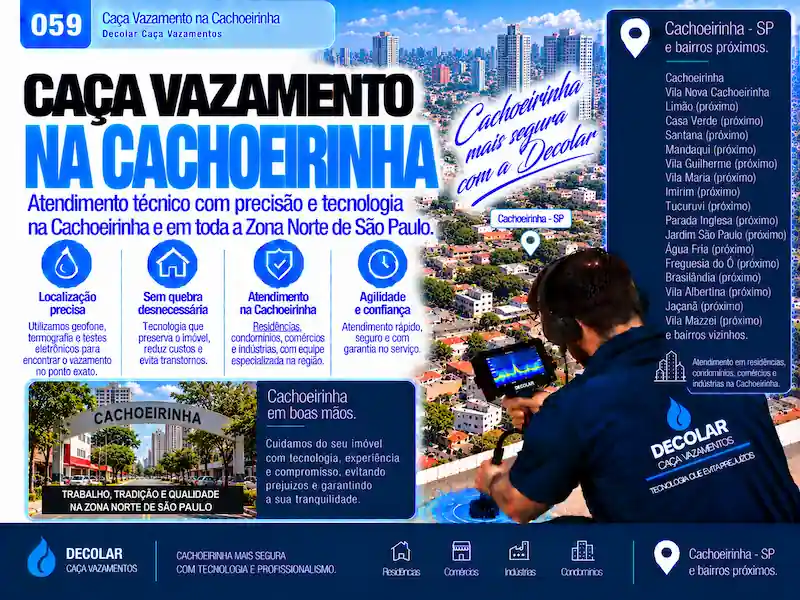Técnico da Decolar realizando caça vazamento em Cachoeirinha
