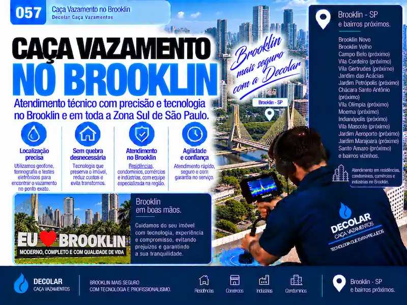 Técnico da Decolar realizando caça vazamento em Brooklin