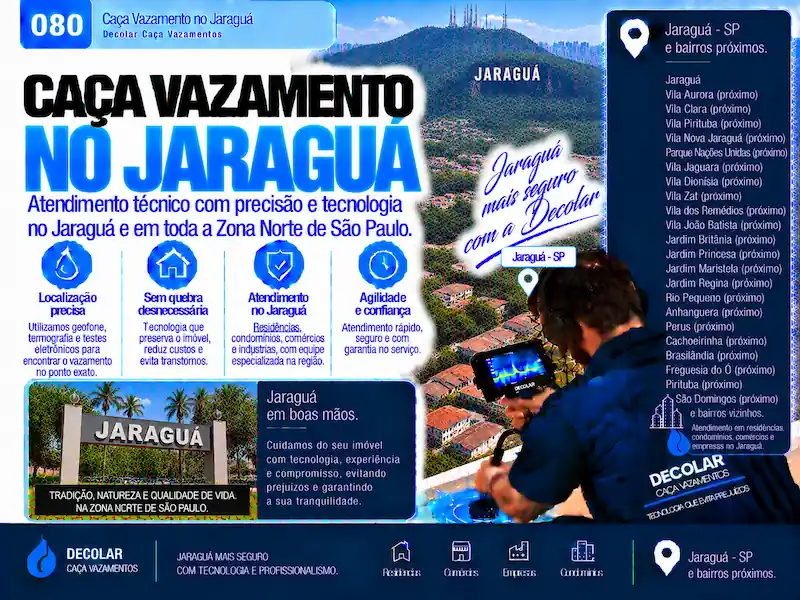 Técnico da Decolar realizando caça vazamento em Jaraguá